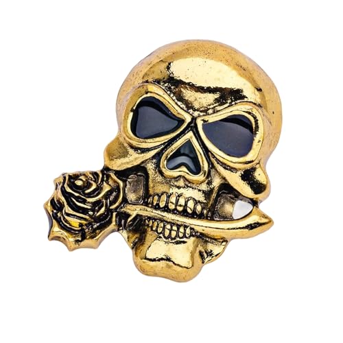 Rose Skull Revers Pin Aus Alloy Vielseitigem Modes Statement Für Partys Und Tägliche Rossenschädel Bruststift von KieTeiiK