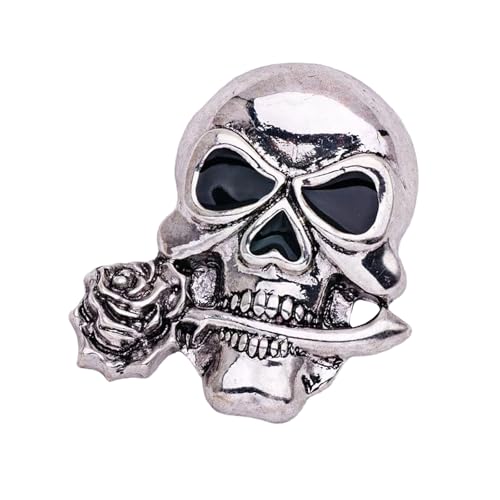 Rose Skull Revers Pin Aus Alloy Vielseitigem Modes Statement Für Partys Und Tägliche Rossenschädel Bruststift von KieTeiiK
