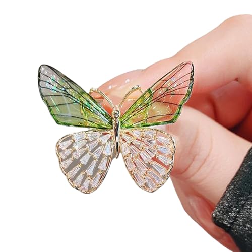 Sprudeln Rose Butterfly Brosche Exquisite Schmetterlingsnadel Mit Strasssteinen Für Frauen Mode Charme Strasssteine von KieTeiiK