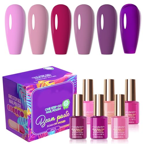 Step Gel Set Kein Grund Und Decklack Erforderlich Schnelle Aushärtung UV Gel Nagellack Nagelkunst Maniküre Set Für Frauen Und Mädchen Gel Set 6 Farben von KieTeiiK