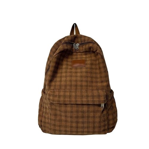 Student School Rucksack Fashion Reisetasche Cord Lattice Großkapazität Daypacksharjuku Corduroy Lattice Rucksack School Bag Mädchen Jugendliche Große Kapazität Daypacks von KieTeiiK