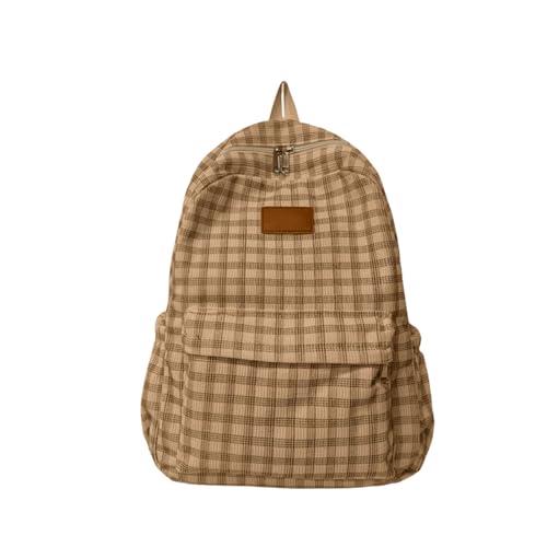 Student School Rucksack Fashion Reisetasche Cord Lattice Großkapazität Daypacksharjuku Corduroy Lattice Rucksack School Bag Mädchen Jugendliche Große Kapazität Daypacks von KieTeiiK