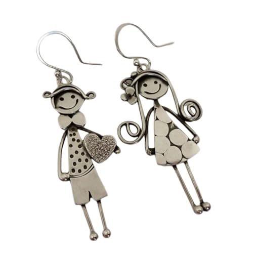 Trendy Heart Designs Ohrringe Komfortabler Tragbarer Schmuck Ideal Für Lässige Outfits Und Formelle Event Legierung Dangle Ohrringe von KieTeiiK