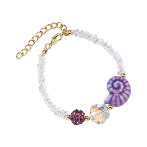 Zarte Keramik Ozeanik Kreaturen Armband Mit Schneckenstarfischen Charme Kristalle Perlen Mode Accessoire Keramik Seesternschnecken Charme Armband von KieTeiiK