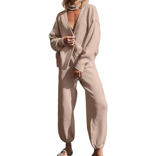 Zwei Outfits Für Damen V Ausschnitt Ärmel Strickjacke Jacken Oberteile Und Strickhose Mit Weitem Bein Loungewear Pullover Sets Strickjacke Und Hose Mit Weitem Bein Zwei Outfits Für Damen V Ausschnitt Ärmel Strickjacke Jacken Oberteile Und Strickhose Mit Weitem Bein Loungewear Pullover Sets Strickjacke Und Hose Mit Weitem Bein von KieTeiiK