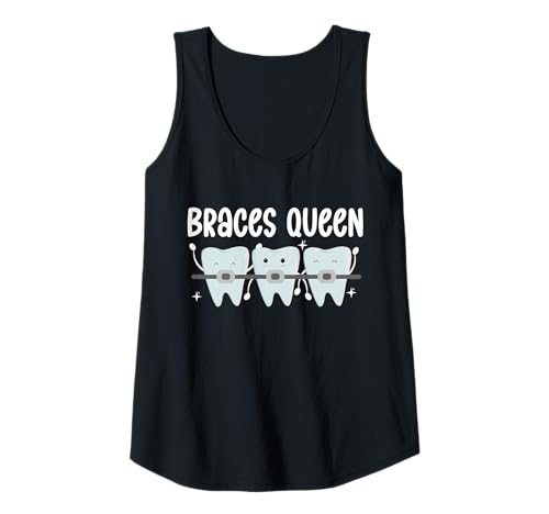 Damen Braces Queen Orthodontist Dentist Tank Top von Kieferorthopäde Zahnspange Design Idee