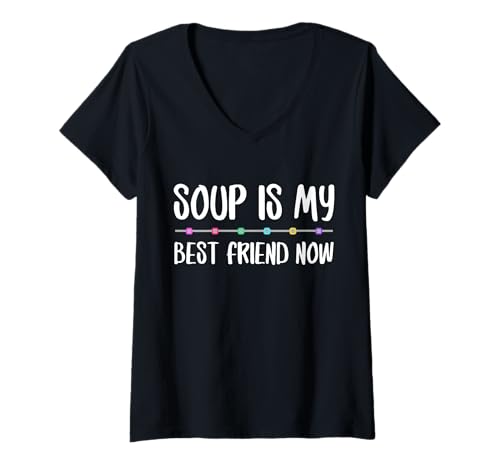 Damen Soup is My Best Friend Now Braces Orthodontist Dentist T-Shirt mit V-Ausschnitt von Kieferorthopäde Zahnspange Design Idee