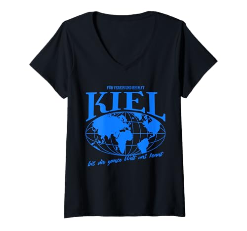 Damen Kiel Heimat Fußball Stolz T-Shirt mit V-Ausschnitt Damen Kiel Heimat Fußball Stolz T-Shirt mit V-Ausschnitt von Kieler Fan Tradition Fans Geschenkidee