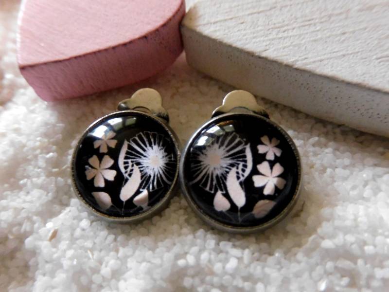 Cabochon Ohrclips 12 Mm Aus 304 Edelstahl, Mit Blumigem Motiv, Pusteblume Cabochon Ohrclips 12 Mm Aus 304 Edelstahl, Mit Blumigem Motiv, Pusteblume von KielerArt