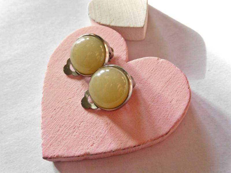 Topaz Jade Ohrclip, 12 Mm, 304 Edelstahl Ohrclips Mit Hellem Stein, Zeitlos Elegant Topaz Jade Ohrclip, 12 Mm, 304 Edelstahl Ohrclips Mit Hellem Stein, Zeitlos Elegant von KielerArt