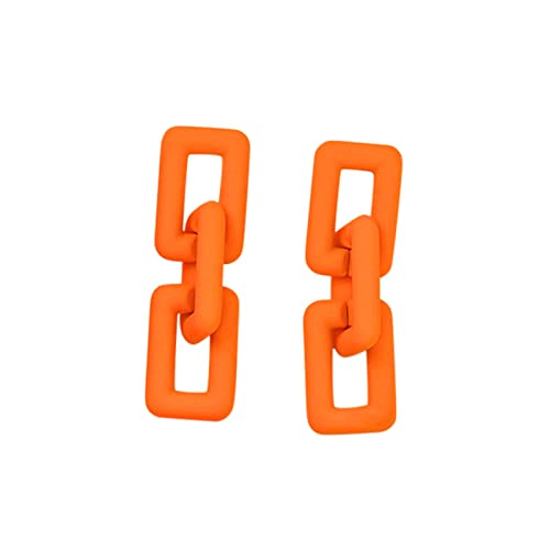 1 Paar Neon Ohrringe Bunte Vintage Acryl Ohrringe Modeschmuck Bonbonfarbene Geometrische Quadratische Hohle Anhänger 80er Jahre Halloween Neon Ohrringe Grün Party Kostüm Accessoires (Orange, One Size) von Kielsjajd