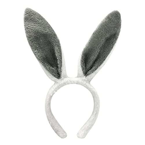 1 Stück Hasenohren Haarreif, Ostern Plüsch Hasenohren Stirnband Kaninchenohren Häschenohren Für Damen Herren Kinder Erwachsene Party Cosplay Kostüm Haarreifen Stirnband Haarschmuck (D, One Size) von Kielsjajd