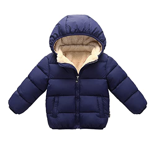 Baby Jacke Winter Mantel Kapuzenjacke Ultraleicht Mäntel mit abnehmbar Kapuze, Warm Baby Niedlich Plüsch Bärenohren Jungen Mädchen Winterjacke Leichter Schneeanzug Kinder Herbst (Navy, 2-3 Years) von Kielsjajd