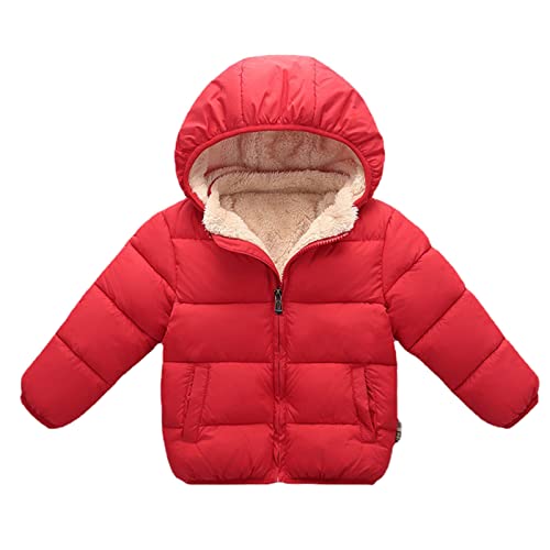 Baby Jacke Winter Mantel Kapuzenjacke Ultraleicht Mäntel mit abnehmbar Kapuze, Warm Baby Niedlich Plüsch Bärenohren Jungen Mädchen Winterjacke Leichter Schneeanzug Kinder Herbst (Red, 2-3 Years) von Kielsjajd