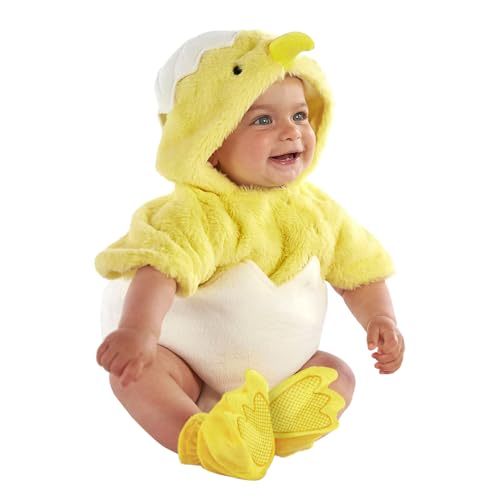 Baby Küken Kostüm – Gelb weißer Overall Kleinkind Jungen Mädchen Cosplay Huhn Tier Kostüm Winter Fleece Kapuzen Strampler Cartoon Jumpsuit Babykleidung Lustige Kostüme für deine (Yellow, 3-6 Months) von Kielsjajd