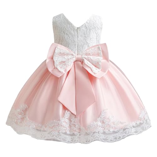 Baby Mädchen Festliches Kleid Mädchen Geburtstag Partykleid Taufkleid Ärmellos Pailletten Bowknot Formal Abendkleid, Mädchen Kleid Geburtstag Prinzessin Rüsche Kleid Abendkleider (Pink, 3-4 Years) von Kielsjajd