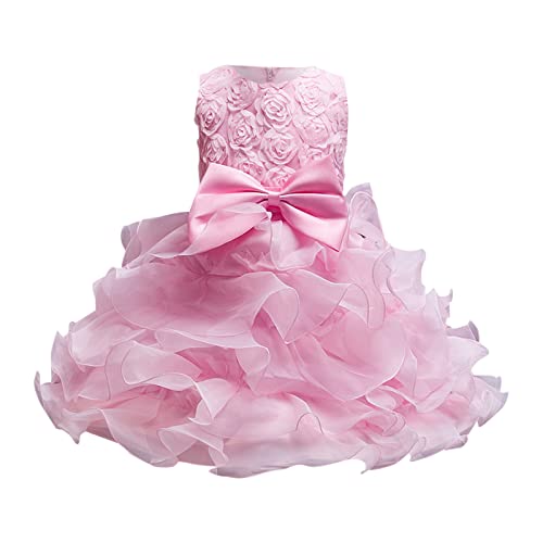 Baby Mädchen Kleid Kleinkinder Prinzessin Partykleid Abendkleid Hochzeitskleid Brautjungfer Festkleid Geburtstagskleid Kinder Mädchen Ärmellos Tütü Tüllkleid Prinzessin Kleid (Pink, 2-3 Years) von Kielsjajd
