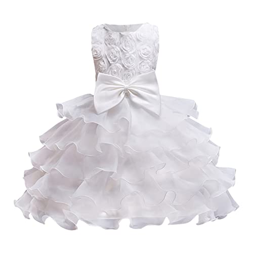 Baby Mädchen Kleid Kleinkinder Prinzessin Partykleid Abendkleid Hochzeitskleid Brautjungfer Festkleid Geburtstagskleid Kinder Mädchen Ärmellos Tütü Tüllkleid Prinzessin Kleid (White, 18-24 Months) von Kielsjajd