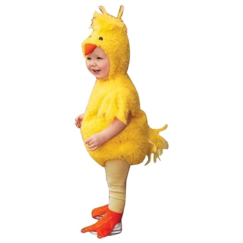 Baby Ostern Kostüm Küken - Mädchen Jungen Huhn Strampler Schuhe Outfits Set Winter Cosplay Fleece Hut Tieroverall Säuglingsmädchen (3-Yellow, 6-12 Months) von Kielsjajd