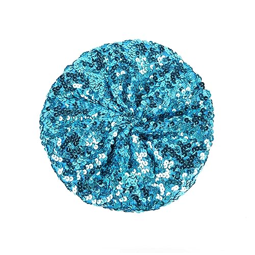 Baskenmütze Damen Pailletten Mütze Glitzer Barett Beret Kopfbedeckung Party Franzosenmütze Disco Damenmütze Paillettenmütze Karneval Kostüm Zubehör Damen Baskenmütze mit (Sky Blue, One Size) von Kielsjajd