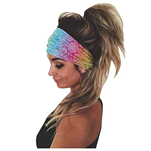 Basketball Stirnband Kopf elastische Haare Women 's Band Headband Kopfhörer mit Druck Bandana Wrap Headband Haar Damen (Red, One Size) von Kielsjajd