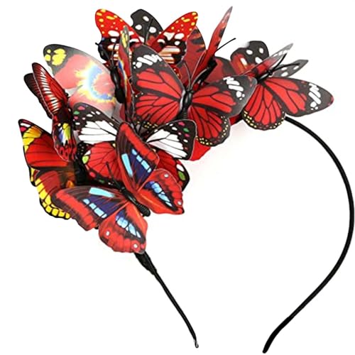 Bike Holder Wall Eklektisches Blumenstirnband mit funkelndem Schmetterling für Karneval, Hochzeiten, Modenschauen Bühnenauftritte Schuhe (Red, One Size) von Kielsjajd