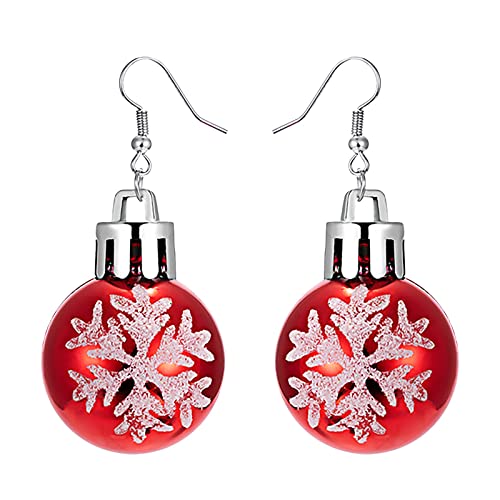 Cute Dame Weihnachten Ohrringe Weihnachtsohrringe Weihnachten kreative Feiertags-Party-Ohrringe Schmuck-Creolen-Frauen Blattohrringe Für (B, One Size) von Kielsjajd