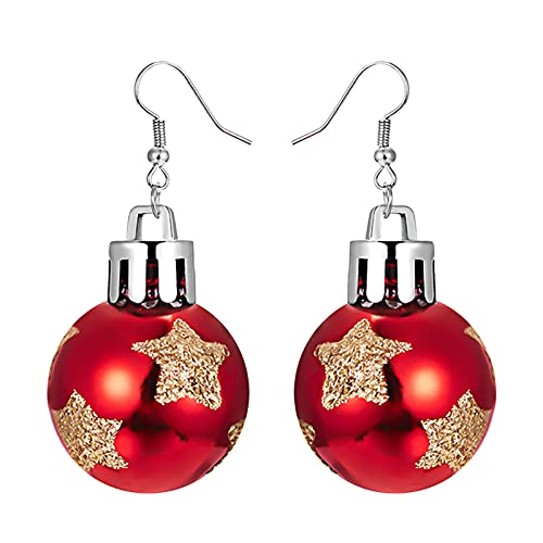 Cute Dame Weihnachten Ohrringe Weihnachtsohrringe Weihnachten kreative Feiertags-Party-Ohrringe Schmuck-Creolen-Frauen Blattohrringe Für (D, One Size) von Kielsjajd