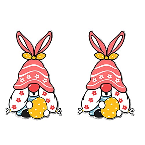 Damen Mädchen Ostern Hasen Ohrringe Schmuck Niedliche Ohrringe Frau Niedliche Cartoon-Anhänger-Ohrringe Kaninchen-Ohrringe Ohrringe Neuheiten (Red, One Size) von Kielsjajd
