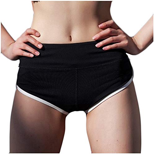 Damen Mini Sport Kurze Hosen Tights Shorts- Laufshorts Fitness Yoga Leggings, Damen Kurze Leggings Booty Push-Up Leggins Kurz Lifting Kurze Sporthose Damen Weißer Yoga Fitness Sport Shorts (Black, S) von Kielsjajd