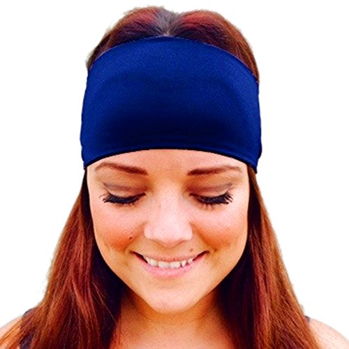 Damen Sport Yoga Schweißband Stretch Stirnband Haarband Neopren Stirnband (Blue, One Size) von Kielsjajd