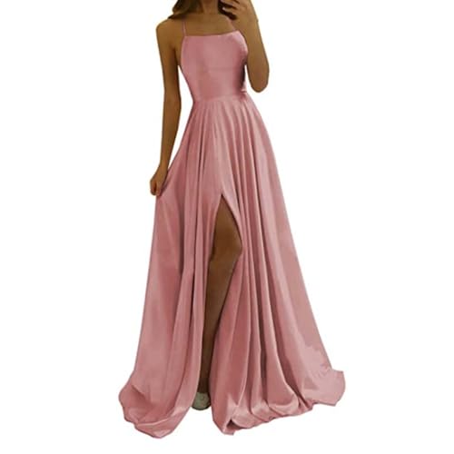 Elegante Kleider Damen - Kleider Damen Abschlusskleid Off Shoulder Elegant Hochzeit Vintage A-Linie Partykleid Lang Abendkleider Schlitz Cocktailkleid Festkleider Brautkleid Abiball Geburtstag Kleid von Kielsjajd