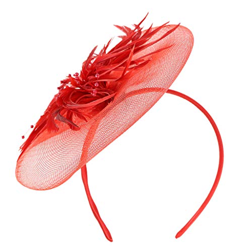 Football Ausrüstung Herren Komplett Netzfedern Big Flower Headband Party Frauen Faschingsköpfe Binden Schwimmen (Red, One Size) von Kielsjajd