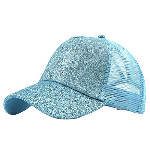 Glitzern Mesh Baseball Cap Damen Einstellbar Baseballkappe Für Pferdeschwanz Sonnenhut Sommersportmütze Sommerhut Damen Pferdeschwanz Baseballkappe Baseball Cap Unisex Sonnenhut (Light blue, One Size) Glitzern Mesh Baseball Cap Damen Einstellbar Baseballkappe Für Pferdeschwanz Sonnenhut Sommersportmütze Sommerhut Damen Pferdeschwanz Baseballkappe Baseball Cap Unisex Sonnenhut (Light blue, One Size) von Kielsjajd