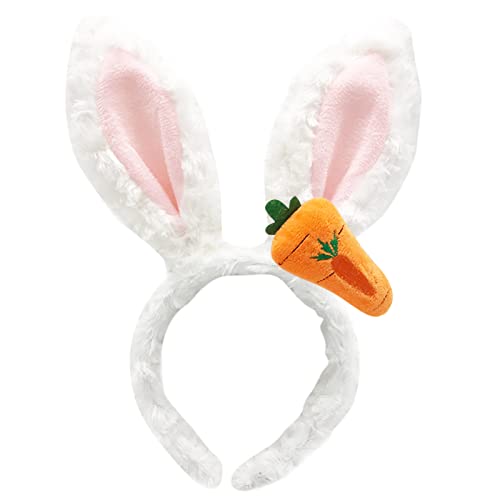 Haarreif Ostern Hasenohren Haarreif Kinder Erwachsene, Bunte Plüsch-Hasenohren, Osterhasenohren, Stirnband, dekoratives Zubehör, Cosplay-Party, Kostüm-Zubehör für Erwachsene Kinder (D, One Size) von Kielsjajd