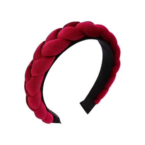 Haarreif Samt Geflochtener Haarreifen Damen Trachten Haarreif breit Vintage Harrband Mode Stirnbänder für Frauen, Damen Samt Haarreif Dirndl Geflochten Stirnband Breit Haarband Vintage (One Size) von Kielsjajd