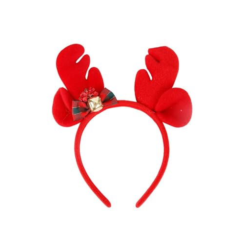 Haarreif Weihnachten, Weihnachten Rentier Stirnbänder, Geweih Haarreif Haarreifen Weihnachten Reh Haarreif Weihnachts Accessoires Haarschmuck für Weihnachten Kostüme Zubehör Cosplay (F, One Size) von Kielsjajd