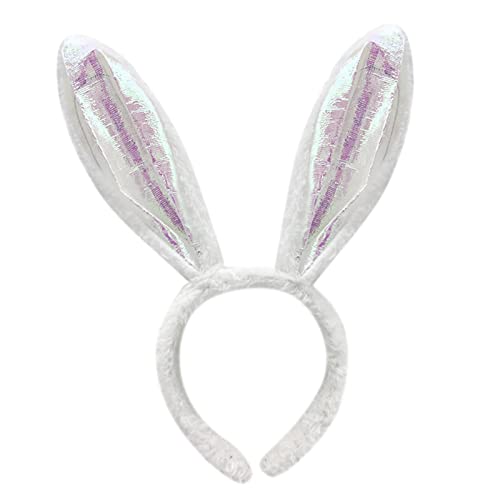 Hasenohren Haarreif,Hase Ohren Haarbänder, Hasenohren Haarreif Plüsch Kaninchen Ohren Stirnban Haarreif Qstern Erwachsene Plüsch Haarbänder mit Hasenohren für Ostern Party Cosplay (E, One Size) von Kielsjajd