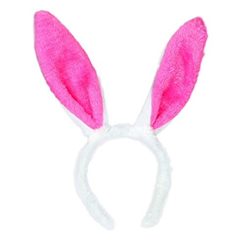 Hasenohren Haarreif Hasenkostüm Erwachsene, Hase Ohren Haarbänder, Plüsch-Hasenohren, Plüsch Stirnbänder für Ostern Party Hochzeit Geburtstag Kostüm Haarstyling Cosplay (Hot Pink, One Size) von Kielsjajd