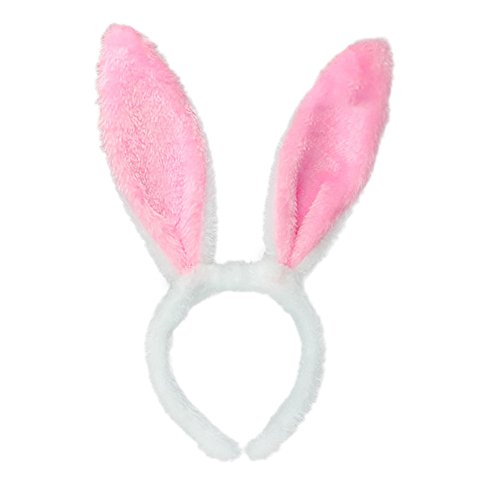 Hasenohren Haarreif Hasenkostüm Erwachsene, Hase Ohren Haarbänder, Plüsch-Hasenohren, Plüsch Stirnbänder für Ostern Party Hochzeit Geburtstag Kostüm Haarstyling Cosplay (Pink, One Size) von Kielsjajd