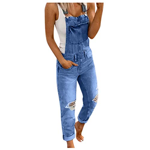 Jeanslatzhose Damen Latzhose Jeans Lange Hose Denim Overall Jumpsuit Playsuit Jeans Vintage Loose Fit Hoseanzug Romper von Kielsjajd