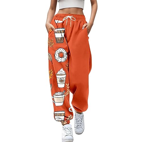 Jogginghose - Damen Sporthose Lang Trainingshose Loose Fit Hohe Taile Yoga Hosen Freizeithose Laufhosen Baumwolle Sweathose mit Taschen (A-017, S) von Kielsjajd