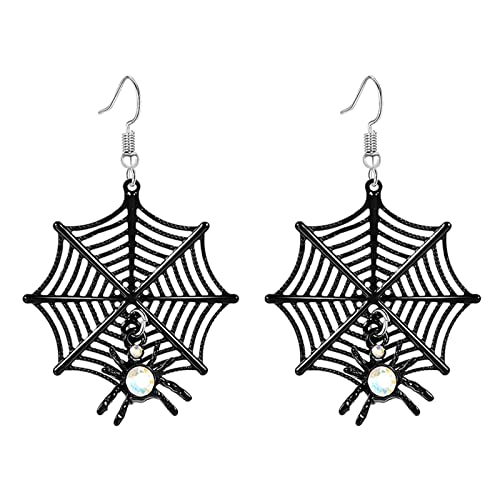 Keramik Ohrringe Damen 1 Paar Halloween-Ohrringe Damen-Halloween-Themen-Ohrstecker-Set Halloween-Anhänger-Ohrringe Kürbis-Katze-Ohrstecker Herren-Spide-Fledermaus-Ohrringe Ohrstecker (B, One Size) von Kielsjajd