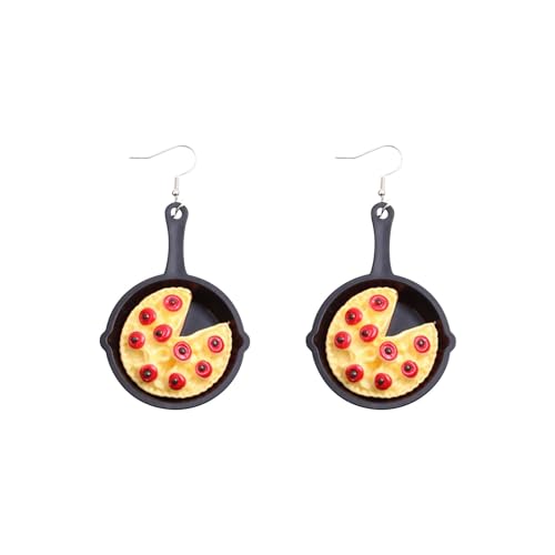 Kielsjajd Creolen Ohrstecker Lustige Pfanne Spiegelei Bratpfanne Baumeln Ohrringe Küche Geschirr Chef Charm Ohrring Für Frauen Mädchen Küche Kochen Geschenk Softball Ohrringe (B #1, One Size) von Kielsjajd