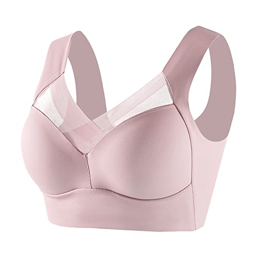 Kielsjajd Wmbra-BH, Wmbra-Lage, die BH korrigiert, Wmbra-Lage-BH, Mode Deep Cup BH Sommer Push-up Wireless-BH, Haltungskorrigierender BH für Damen unter Kleidung in Übergröße (Pink, XXXXXL) von Kielsjajd