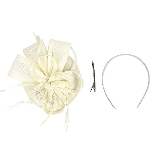 Körperlich Kostüm Hochzeit handgefertigte lässige Frauen Clip Headband für Haare Schlauchschal Totenkopf (Beige, One Size) von Kielsjajd