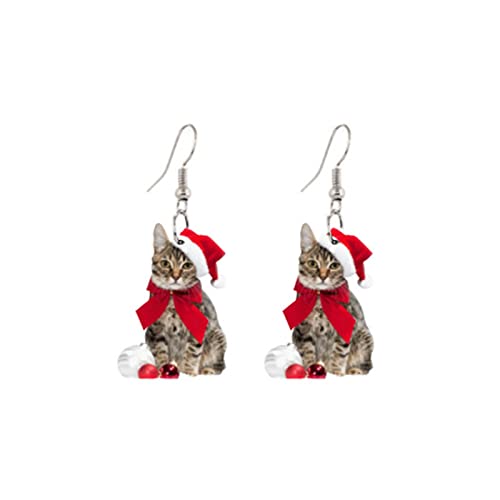 Kreativ Weihnachten Ohrringe Weihnachtsohrstecker, lustige Katzenkätzchen, niedliche Weihnachtskatzen-Ohrringe, schmücken Geschenke für Frauen, Charms Ohrringe Modeschmuck Stecker (B, One Size) von Kielsjajd