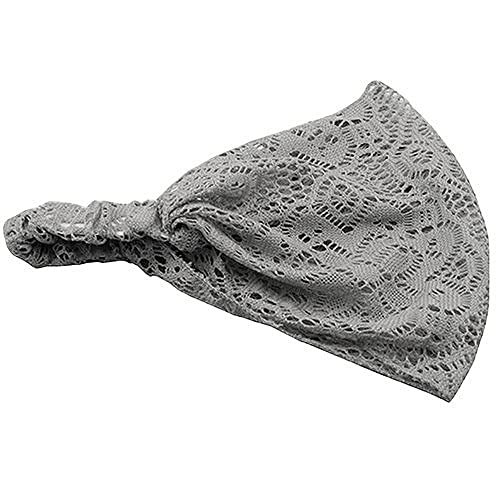 Kross Helm Damen Bandana Band Girl Mode breit dehnbarer Spitzenkopf Haarreif Turban Haarreif Stirnband Herren Sommer (Grey, One Size) von Kielsjajd