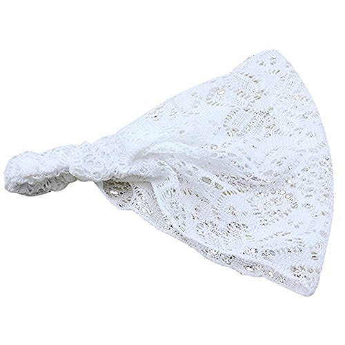 Kross Helm Damen Bandana Band Girl Mode breit dehnbarer Spitzenkopf Haarreif Turban Haarreif Stirnband Herren Sommer (White, One Size) von Kielsjajd