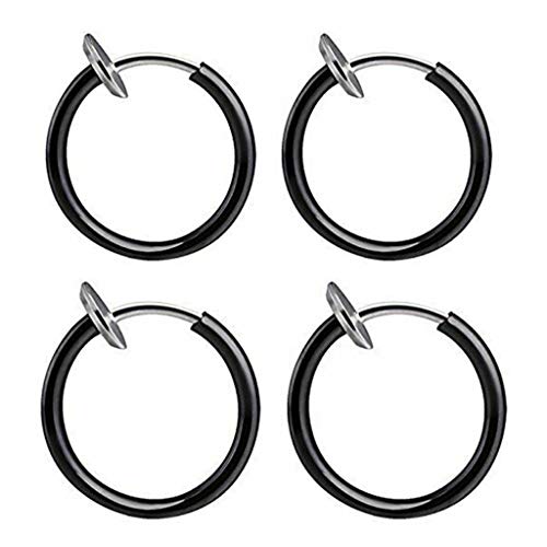 Kunststoffohrringe Für Empfindliche Ohren Piercing Retractable Hoop Damen Herren Hip-Hop Keine Notwendigkeit Klassische Ohrringe Ohrringe Ohrringe Clip Ohrringe Ohne Ohrlöcher Damen (Black, One Size) Kunststoffohrringe Für Empfindliche Ohren Piercing Retractable Hoop Damen Herren Hip-Hop Keine Notwendigkeit Klassische Ohrringe Ohrringe Ohrringe Clip Ohrringe Ohne Ohrlöcher Damen (Black, One Size) von Kielsjajd